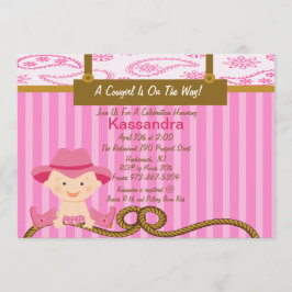 Western lite Cowgirlbaby showerinbjudan Inbjudningar
