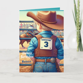 Western Little Cowboy 3rd Birthday Rodeo Anpassnin Kort