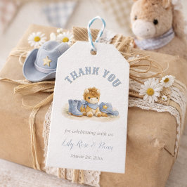 Western Little Cowboy Baby Shower Thank You Gift Presentetikett