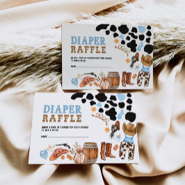 Western Little Cowboy Rodeo Party Diaper Raffle Tilläggskort