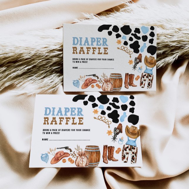Western Little Cowboy Rodeo Party Diaper Raffle Tilläggskort (Skapare uppladdad)