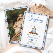 Western Little Cowboy Rodeo Photo Boy Shower