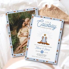Western Little Cowboy Rodeo Photo Boy Shower Inbjudningar