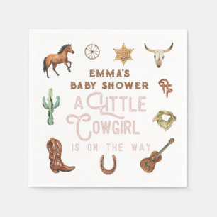 Western Little Cowgirl Baby Shower Pappersservett