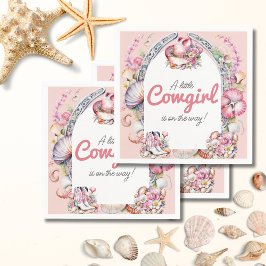 Western Little Cowgirl Rosa Coastal Baby Shower Pappersservett
