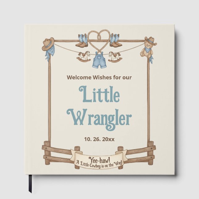 Western "Little Wrangler" - Babyskor för eldningso Gästböcker (Framsida)