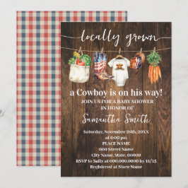 Western Locally Grown Patriotic Baby Shower Inbjudningar