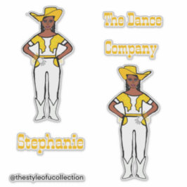 Western Majorette / Dancer Stickers Gult White Klistermärken