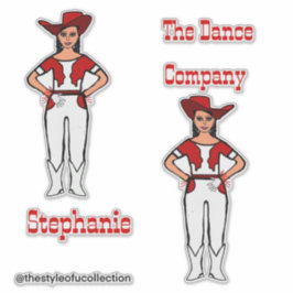 Western Majorette / Dancer Stickers Red White B Klistermärken