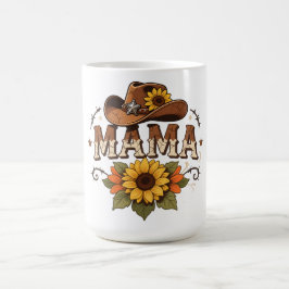 Western Mama Sunflower Cowgirl Design Kaffemugg