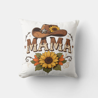Western Mama Sunflower Cowgirl Design Kudde