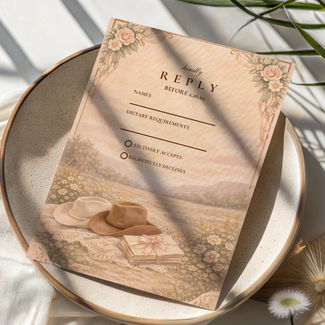 Western Meadow Keepsake Wedding OSA Kort (Skapare uppladdad)