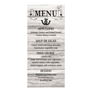 Western Menu Landsbyggsbröllop CowboyBoots Wood Reklamkort