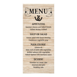 Western Menu Landsbyggsbröllop CowboyBoots Wood Reklamkort