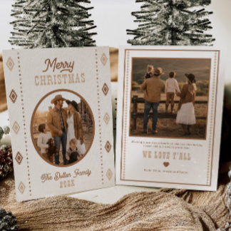 Western Merry Christmas Familjefotokort  Julkort