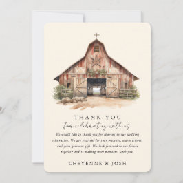 Western Modern Rustic Bröllop Photo Tack Kort