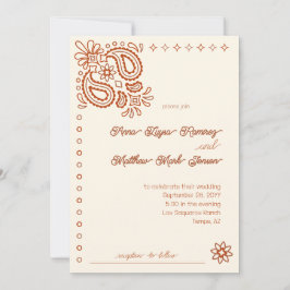 Western Modern Simple Rust och Elfenbenskusten Brö Inbjudningar