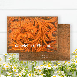 Western Möhippa i Rustic Flower Par Inbjudningar