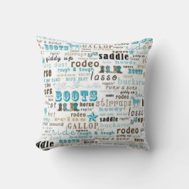 Western MoJo för ordkonstturkos dekorativ kudde
