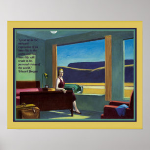 "Western Motel" med citat av Edward Hopper Poster
