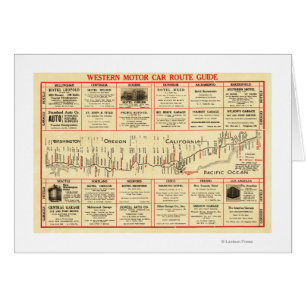 Western motorisk bilruttGuidePanoramic karta Hälsningskort