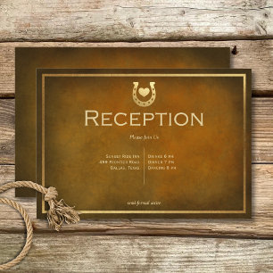 Western mottagning av Rustic Horseshoe Brown & Gul Tilläggskort