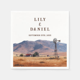 Western Mountain Ranch Wedding Pappersservett