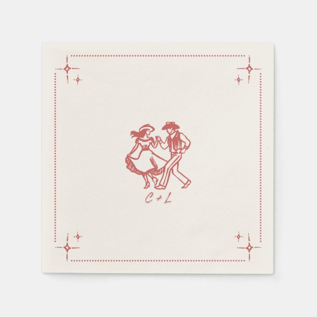 western napkin för anpassningsbar pappersservett (Framsidan)