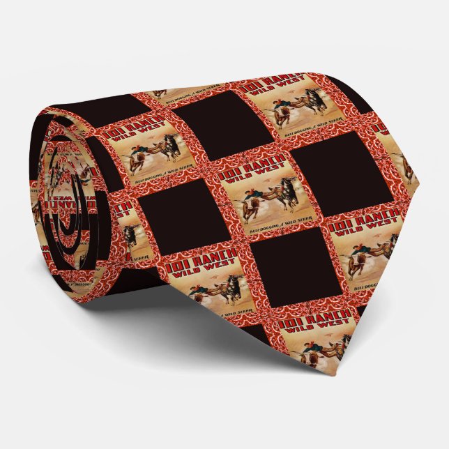 Western Necktie 101 Ranch Cowboy Steer Wrestler Slips (Rullad)