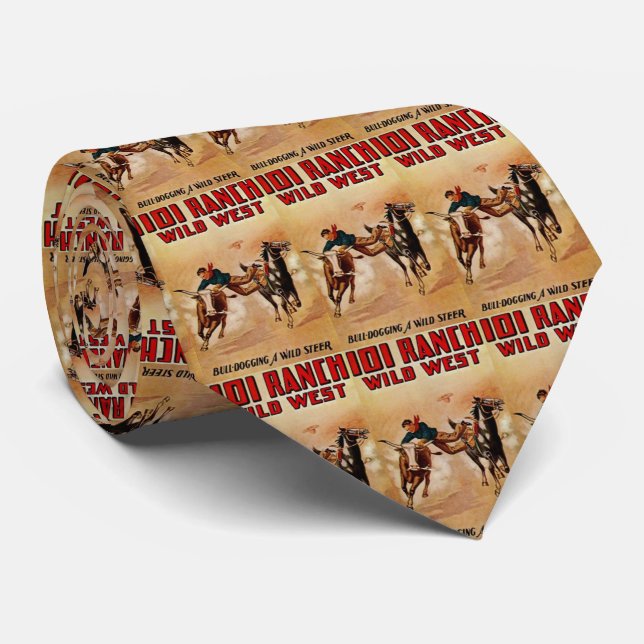 Western Necktie 101 Ranch Cowboy Steer Wrestler Slips (Rullad)