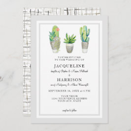 Western öken för mitt- modern plädvattenfärg för inbjudningar