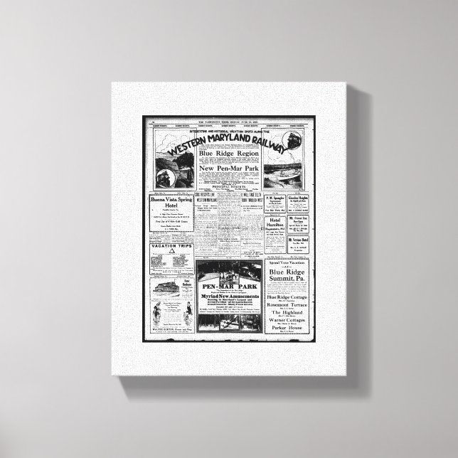 Western omskrivning av maryland-järnvägsturism canvastryck (Framsida)