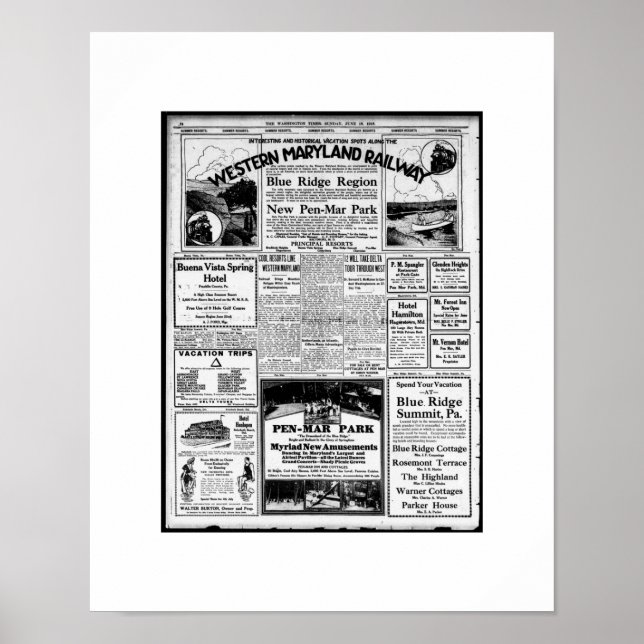 Western omskrivning av maryland-järnvägsturism poster (Framsidan)