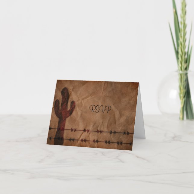 Western OSA kort för bröllopmottagande (Framsida)