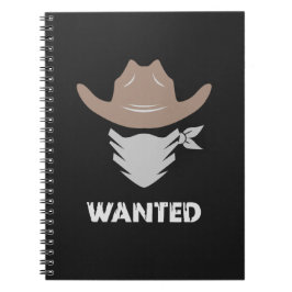 Western Outlaw Cowboy Wanted Anteckningsbok