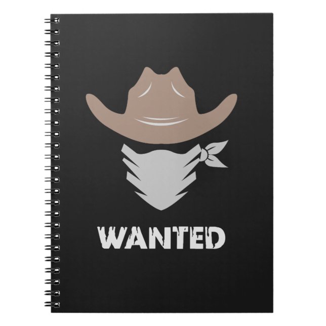 Western Outlaw Cowboy Wanted Anteckningsbok (Framsidan)