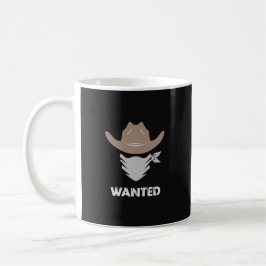 Western Outlaw Cowboy Wanted Kaffemugg