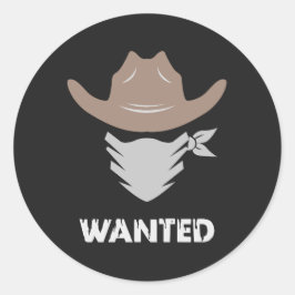 Western Outlaw Cowboy Wanted Runt Klistermärke