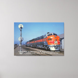 Western Pacific F7 California Zephyr 48"x32" Large Canvastryck