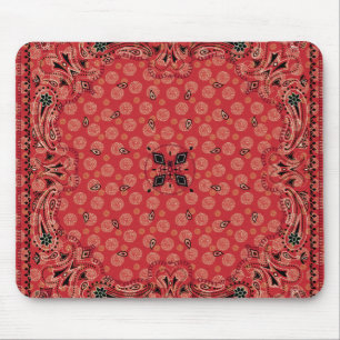 Western Paisley Röd Bandana-mönster Musmatta