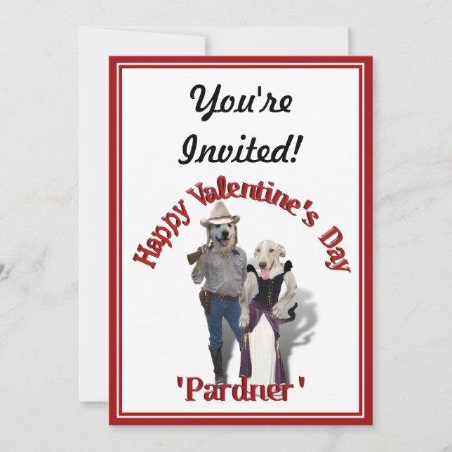 Western par Cowboy-Hund Inbjudningar (Framsida)