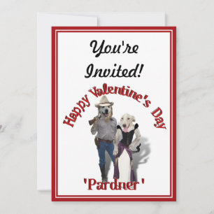 Western par Cowboy-Hund Inbjudningar
