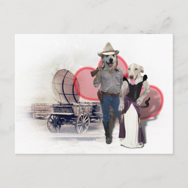 Western par Cowboy-Hund Vykort (Framsida)