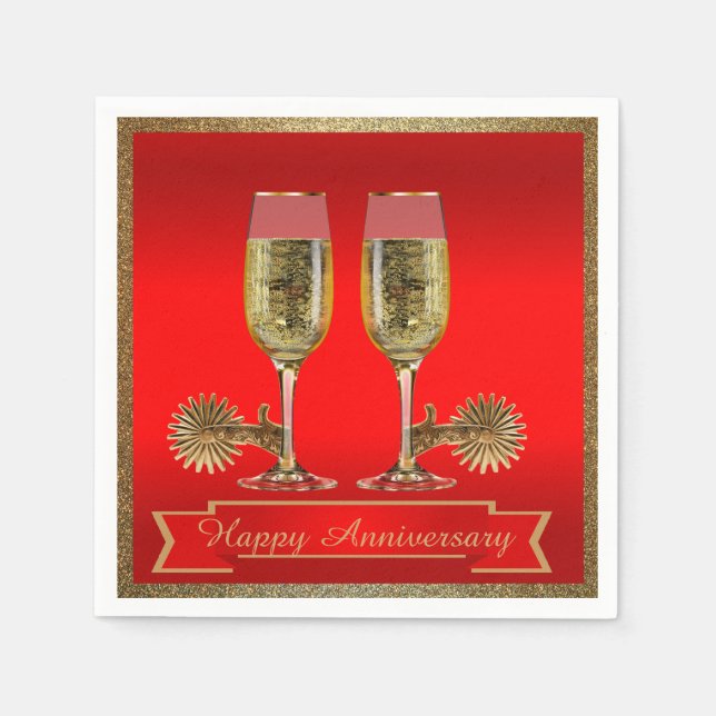 Western Party-champagne och Spurs-Anpassningsbar,  Pappersservett (Framsidan)