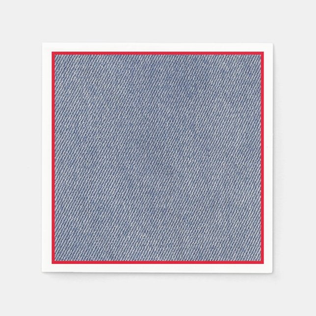 Western Party Napkins Denim Skriv ut Pappersservett (Framsidan)
