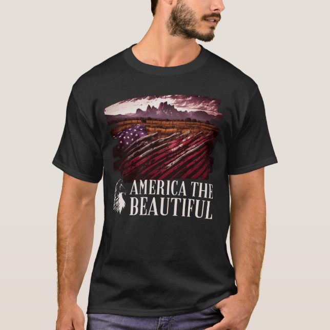 Western patriotisk Montana Bevacker amerikansk Fla T Shirt (Framsida)