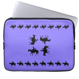 Western Periwinkle - Horseback Silhouettes Laptop Fodral