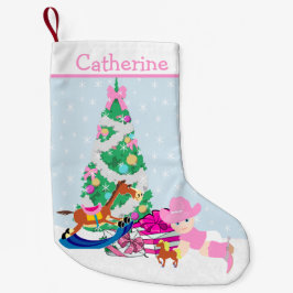 Western plats för Cowgirlbabyjulgran Liten Julstrumpa