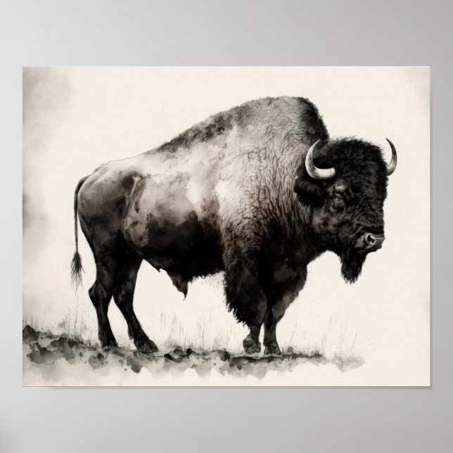 Western Poster av Buffalo Art-utskrift (Framsidan)