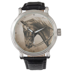 Western Ranch Horse Old Photo Sepia Armbandsur